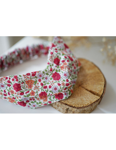 Bandeau Angèle Fleuri Rouge Orangé