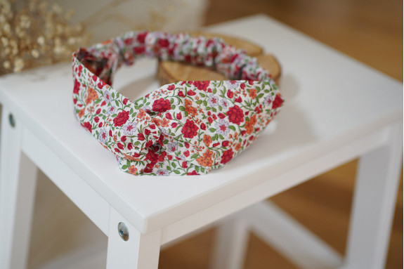 Bandeau Angèle Fleuri Rouge Orangé