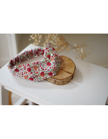 Bandeau Angèle Fleuri Rouge Orangé