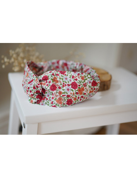 Bandeau Angèle Fleuri Rouge Orangé