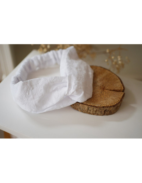 Bandeau Gabrielle Broderie Anglaise Blanche