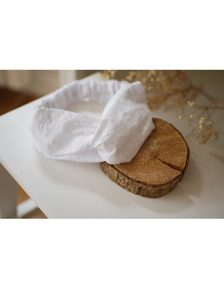 Bandeau Gabrielle Broderie Anglaise Blanche