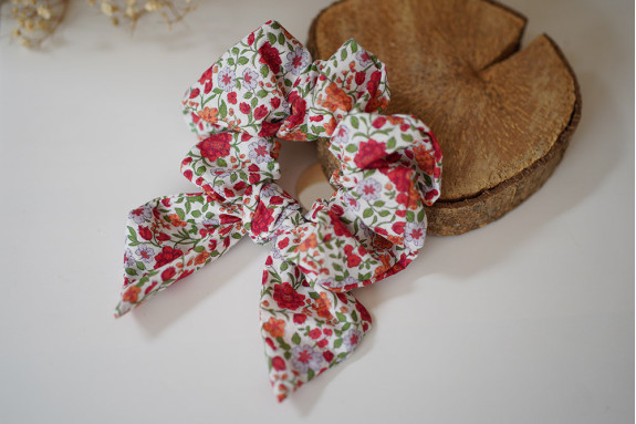 scrunchie bow Angèle Fleuri Red Orange