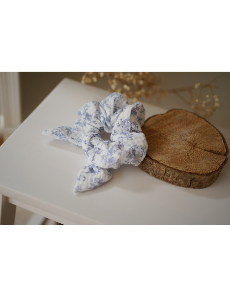 scrunchie bow Eloïse Fleuri Blue Porcelain