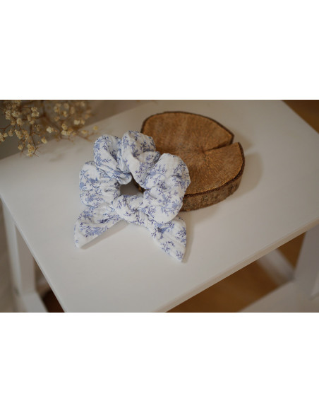 scrunchie bow Eloïse Fleuri Blue Porcelain
