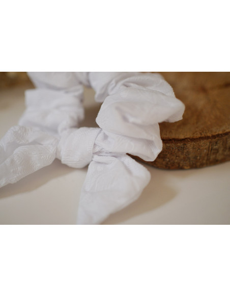 Chouchou Noeud Gabrielle Broderie Anglaise Blanche