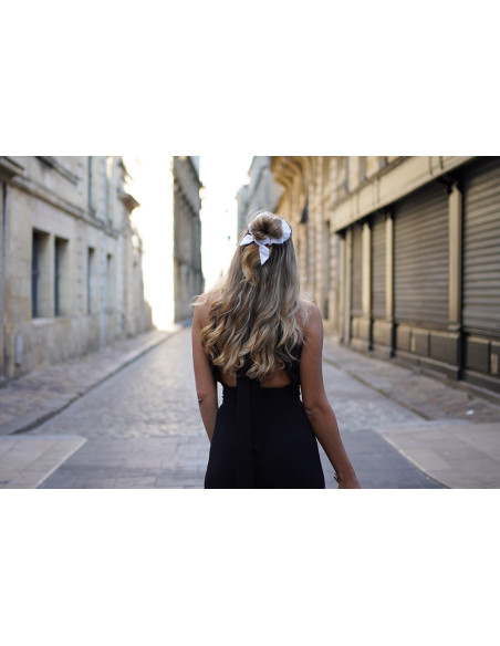 Chouchou Noeud Gabrielle Broderie Anglaise Blanche