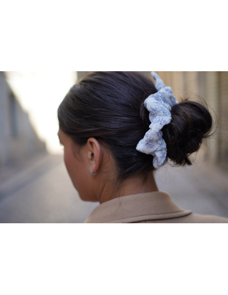 scrunchie bow Eloïse Fleuri Blue Porcelain