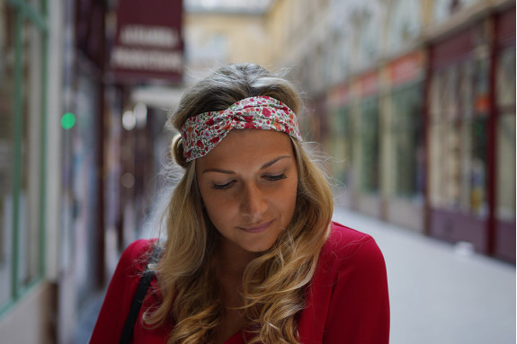 Bandeau Angèle Fleuri Rouge Orangé