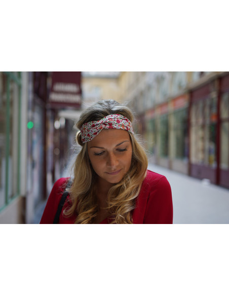 Bandeau Angèle Fleuri Rouge Orangé