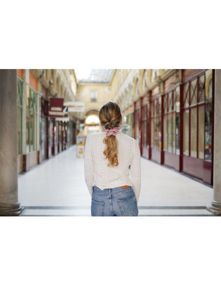 scrunchie bow Gaëlle Fleuri Rose Ancien