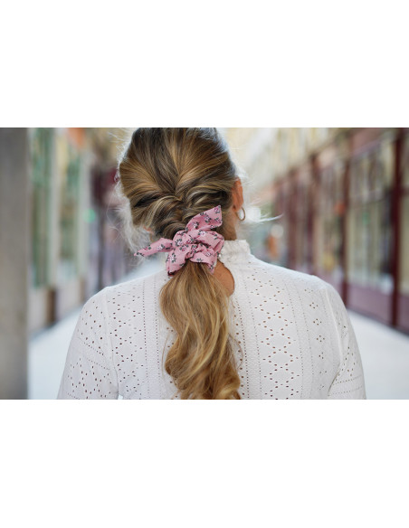 scrunchie bow Gaëlle Fleuri Rose Ancien
