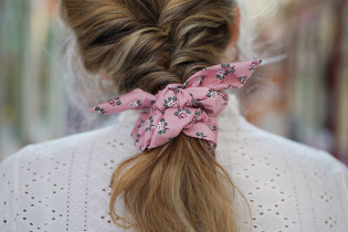 scrunchie bow Gaëlle Fleuri Rose Ancien 2