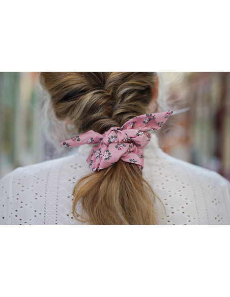 scrunchie bow Gaëlle Fleuri Rose Ancien