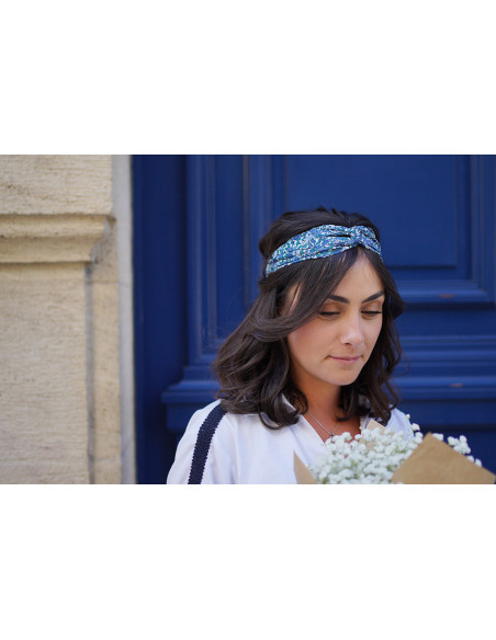headband Bastien Fleuri Bleu Marine