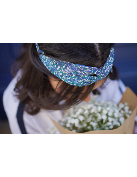 headband Bastien Fleuri Bleu Marine