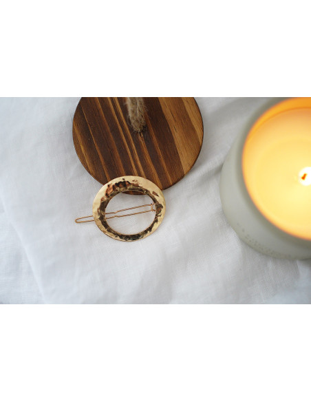 hair clip Oval Hammered Elia gold
