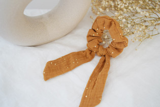 scrunchie Ruban kids Ivana Camel et gold