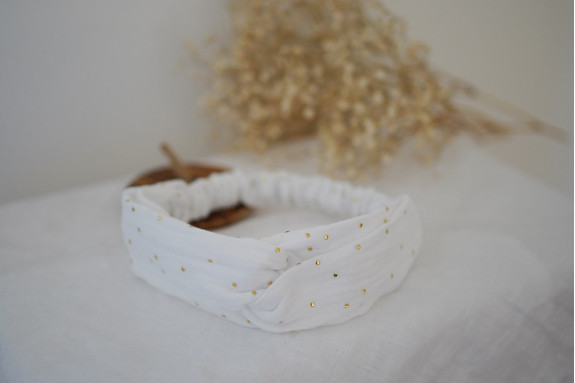 Bandeau Enfant Mila Blanc et Doré