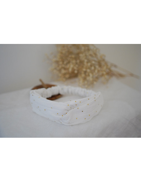 headband kids Mila Blanc et gold