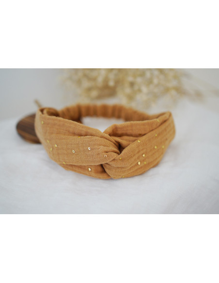 headband kids Mila Camel et gold