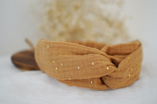 headband kids Mila Camel et gold