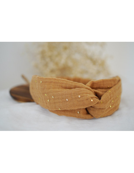 headband kids Mila Camel et gold