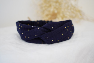 headband kids Mila Bleu Marine et gold