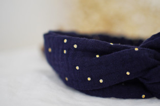 headband kids Mila Bleu Marine et gold 2