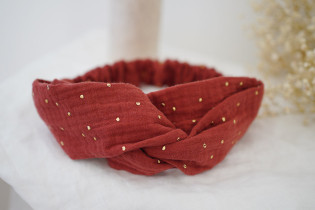 headband Lina Tomette with golden polka dots