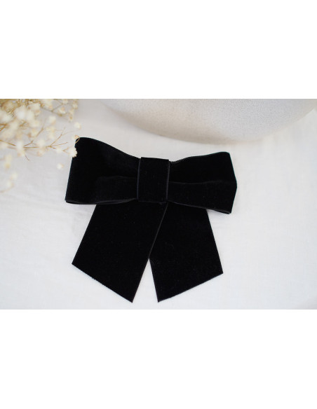 Barrette Noeud Alma Velours Noir