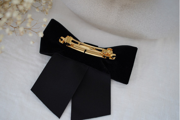 Barrette Noeud Alma Velours Noir