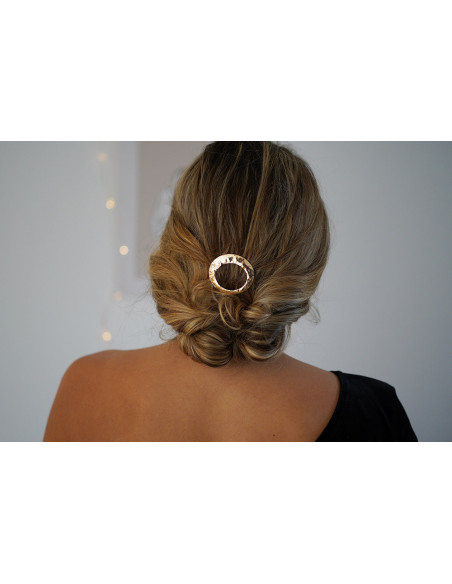 hair clip Oval Hammered Elia gold