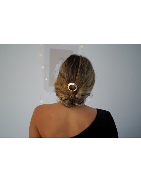 hair clip Oval Hammered Elia gold