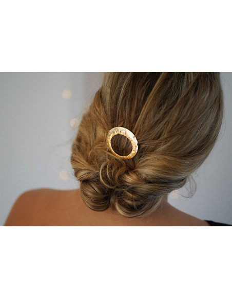 hair clip Oval Hammered Elia gold