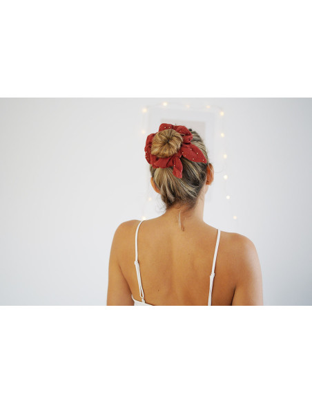 scrunchie bow Ivy Tomette with Golden Polka Dots