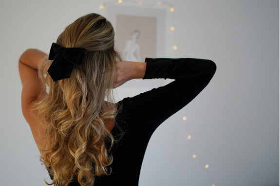 Barrette Noeud Alma Velours Noir