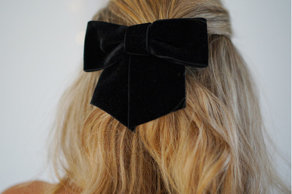 Barrette Noeud Alma Velours Noir