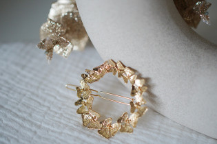 hair clip Joséphine Ronde Golden Flowers