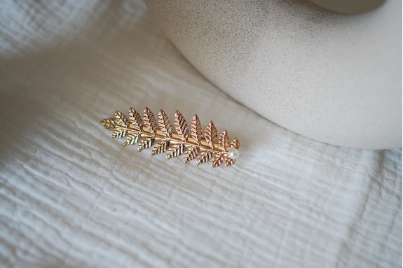 Barrette Isadora Feuille Dorée