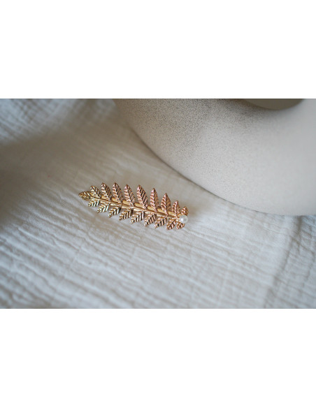 hair clip Isadora Feuille gold