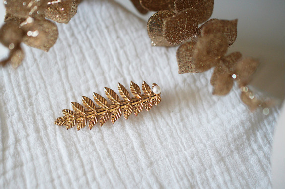 hair clip Isadora Feuille gold