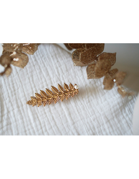 hair clip Isadora Feuille gold
