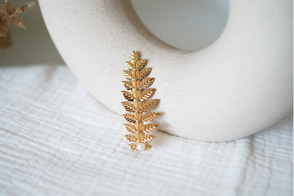 Barrette Isadora Feuille Dorée