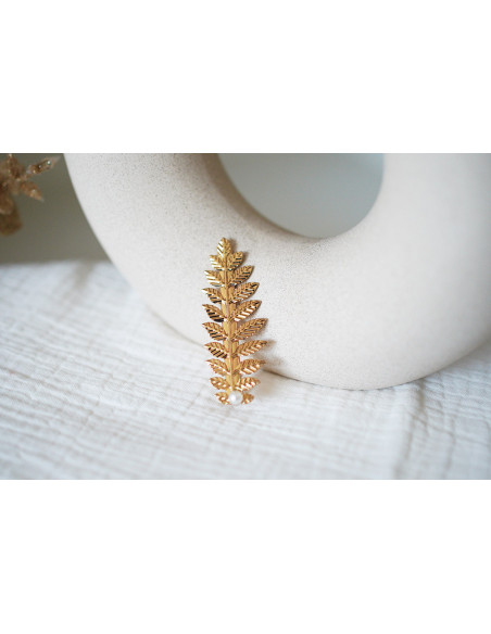 hair clip Isadora Feuille gold