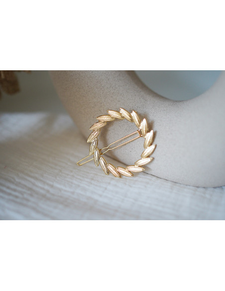 Barrette Scarlett Couronne Épi Dorée