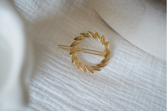 Barrette Scarlett Couronne Épi Dorée