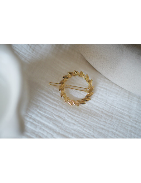 Barrette Scarlett Couronne Épi Dorée