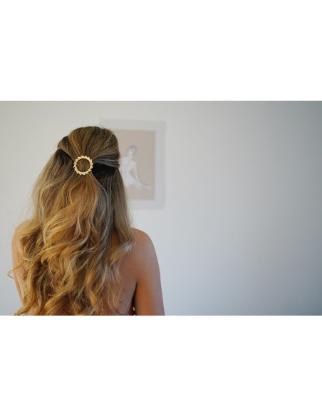 Barrette Scarlett Couronne Épi Dorée