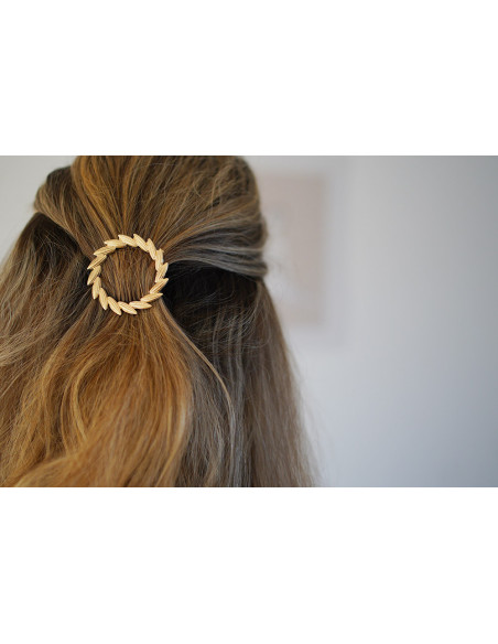 Barrette Scarlett Couronne Épi Dorée